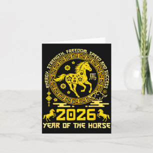 Happy Lunar Chinese New Year Of The Horse 2026 Zod Thank You Card