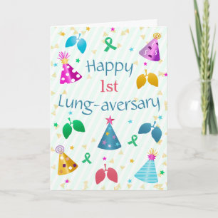 Happy Lung-aversary Green Stripe Custom Card