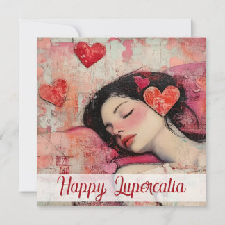 Happy Lupercalia Vintage Heart Collage Valentine Holiday Card
