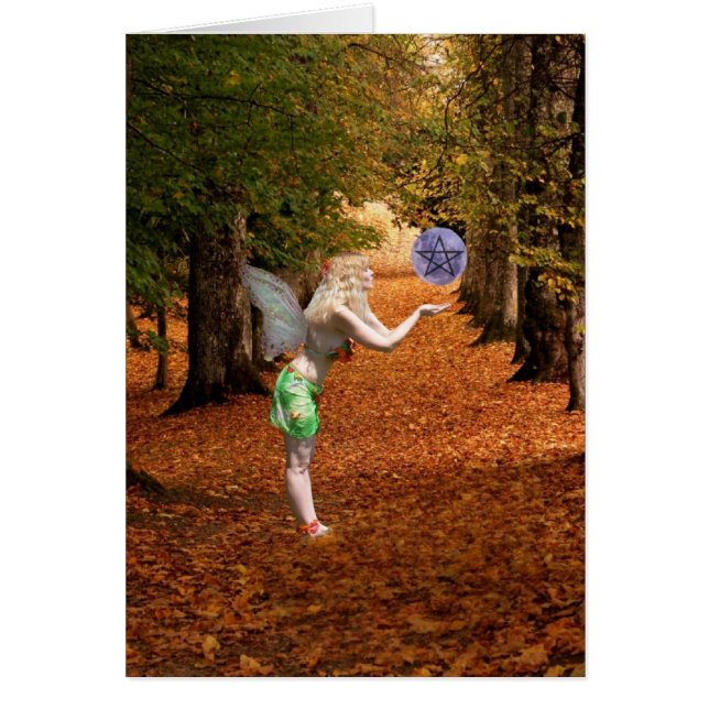 Happy Mabon Pagan Faerie Card (Front)