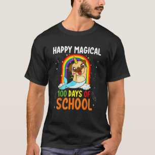 Happy Magical 100 Days Of School Unicorn Funny Stu T-Shirt