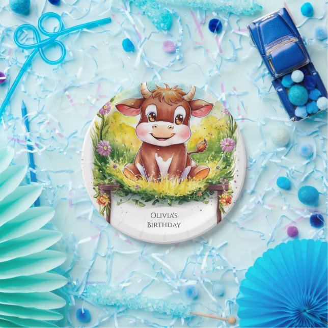 Happy Magical Cow Birthday Paper Plate (Party)