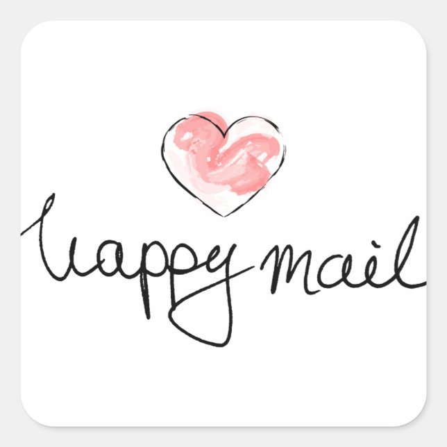 Happy Mail Business - Cute Heart Square Sticker (Front)