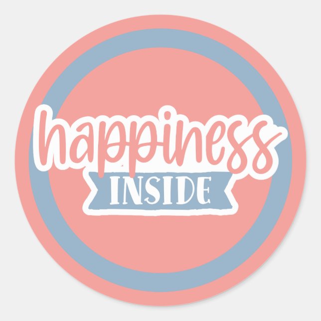 Happy Mail Classic Round Sticker (Front)