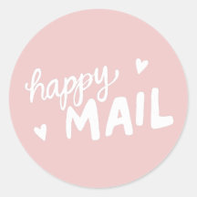 Happy Mail envelope postage and packaging sticker 