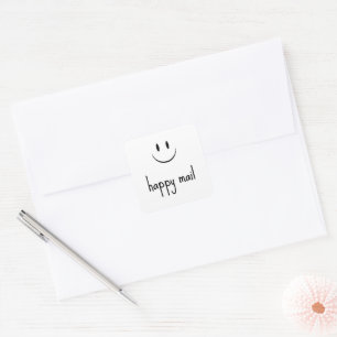 Happy Mail Face Smile Square Sticker