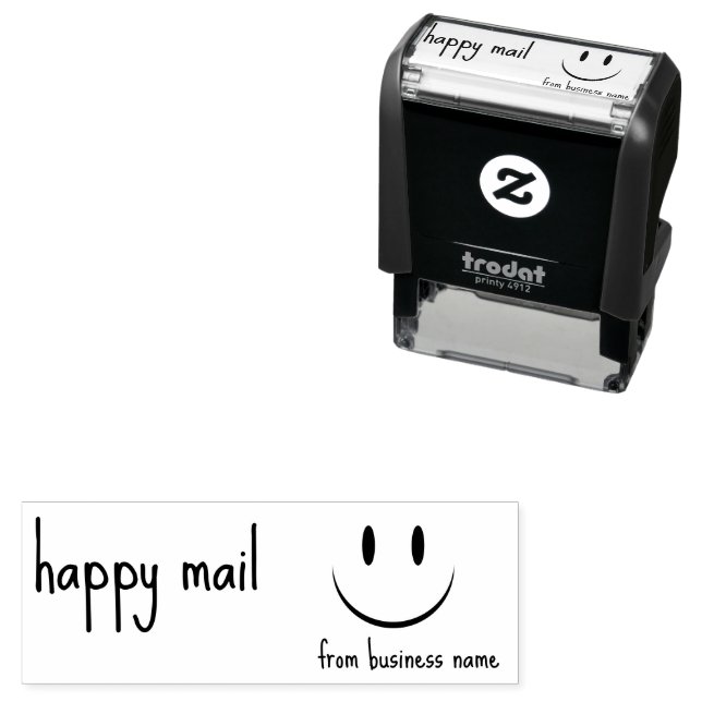 Happy Mail from Business Name Face Smile Self-inking Stamp (In Situ)