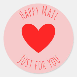 HAPPY MAIL JUST FOR YOU CLASSIC ROUND STICKER