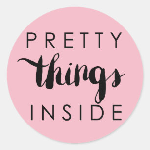 Happy Mail Pink Pretty Things Inside Classic Round Sticker