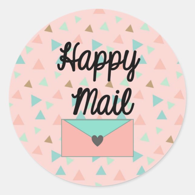 Happy Mail Sticker - contemporary design! (Front)