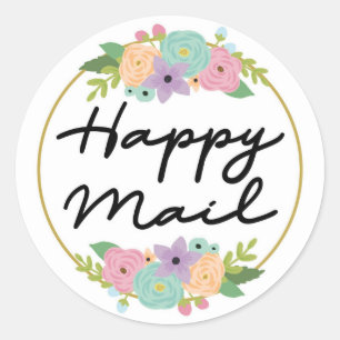 Happy Mail Sticker - floral design!!