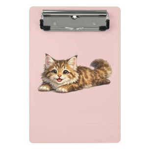 Happy Maine Coon Cat Cosy Positive Vibes Design Mini Clipboard