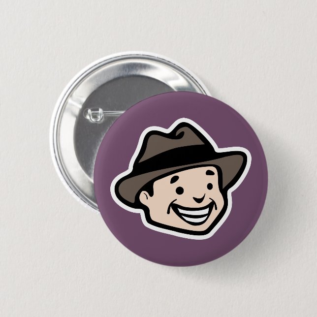 Happy Man 6 Cm Round Badge (Front & Back)