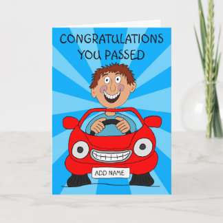 Happy Man Just Passed Driving Test Card