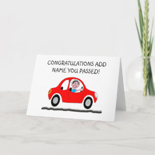 Happy man just passed driving test card