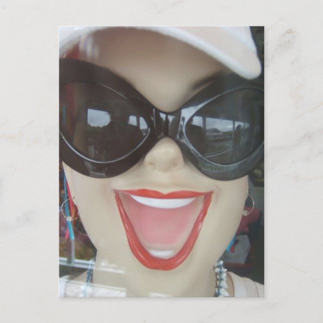 Happy Mannequin Head Postcard (Front)