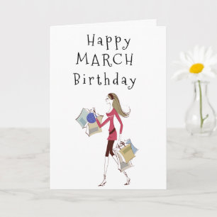 HAPPY ***MARCH*** BIRTHDAY FOR **HER** CARD