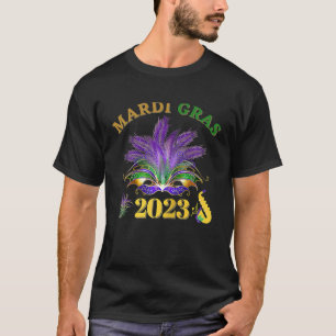 Happy Mardi Gras 2023 Featuring Mask Raglan T-Shirt