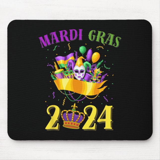 Happy Mardi Gras 2024 Tee Carnival Mardi Gras 2024 Mouse Pad (Front)