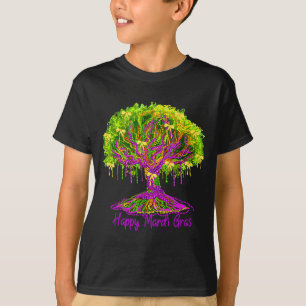 Happy Mardi Gras 2026 Bead Tree New Orleans Women T-Shirt
