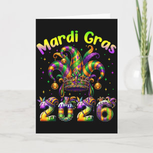 Happy Mardi Gras 2026 Carnival New Orleans Family Card