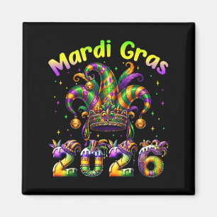 Happy Mardi Gras 2026 Carnival New Orleans Family  Magnet