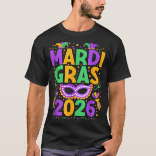 Happy Mardi Gras 2026 Costume New Orleans Matching T-Shirt