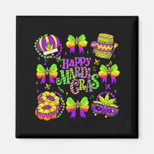 Happy Mardi Gras 2026 Funny King Cake Fleur De Lis Magnet