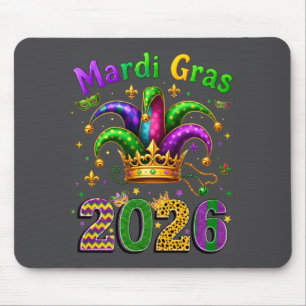 Happy Mardi Gras 2026 Jester Hat Men Women Kid Car Mouse Pad