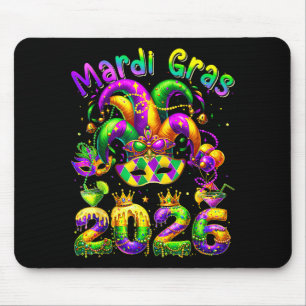 Happy mardi gras 2026 jester hat new orleans men mouse pad