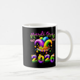 Happy Mardi Gras 2026 Jester Hat New Orleans Men W Coffee Mug
