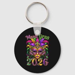 Happy Mardi Gras 2026 Jester Hat New Orleans Men W Key Ring