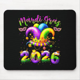 Happy Mardi Gras 2026 Jester Hat New Orleans Men W Mouse Pad