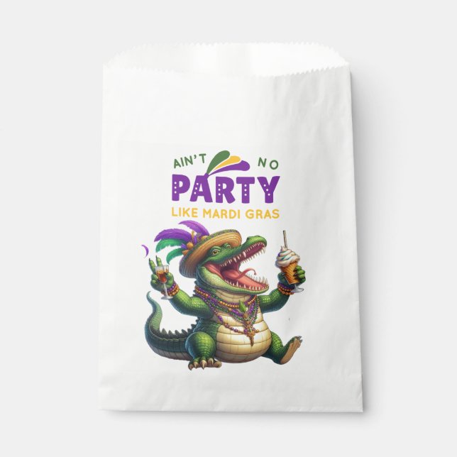 Happy Mardi Gras Alligator Favour Bags (Front)