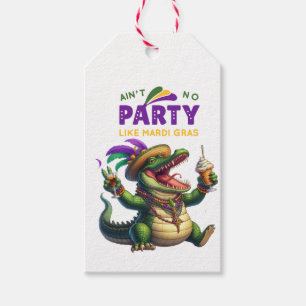 Happy Mardi Gras Alligator Gift Tags