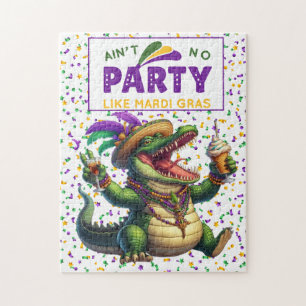 Happy Mardi Gras Alligator Jigsaw Puzzle