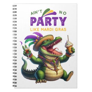 Happy Mardi Gras Alligator Notebook