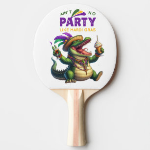 Happy Mardi Gras alligator Ping Pong Paddle