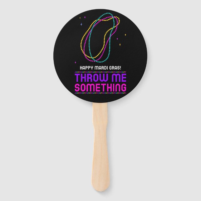 Happy Mardi Gras Beads Fan (Front)