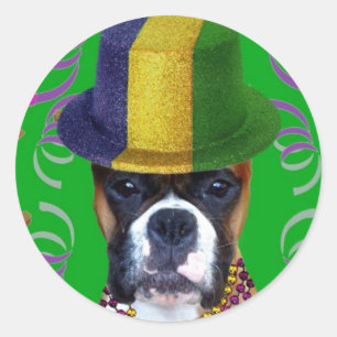 Happy Mardi Gras Boxer stickers