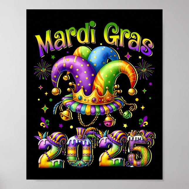 Happy Mardi Gras Carnival 2025 Mardi Gras Jester O Poster (Front)