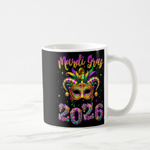 Happy Mardi Gras Carnival 2026 Jester Hat Men Wome Coffee Mug