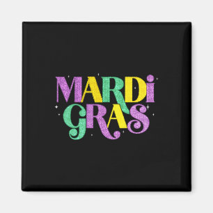 Happy Mardi Gras Carnival Fat Tuesday Fleur De Lis Magnet