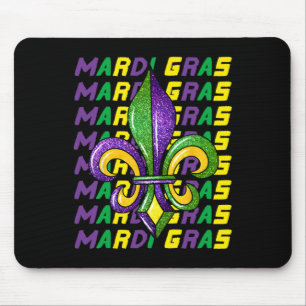 Happy Mardi Gras Carnival Fat Tuesday Fleur De Lis Mouse Pad
