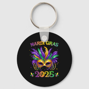 Happy Mardi Gras Carnival Mardi Gras Mask 2025 Jes Key Ring