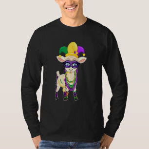 Happy Mardi Gras Cute Sheep Wearing Beads Jester H T-Shirt