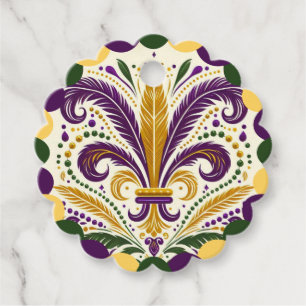 Happy Mardi Gras  fleur-de-lis  Favour Tags