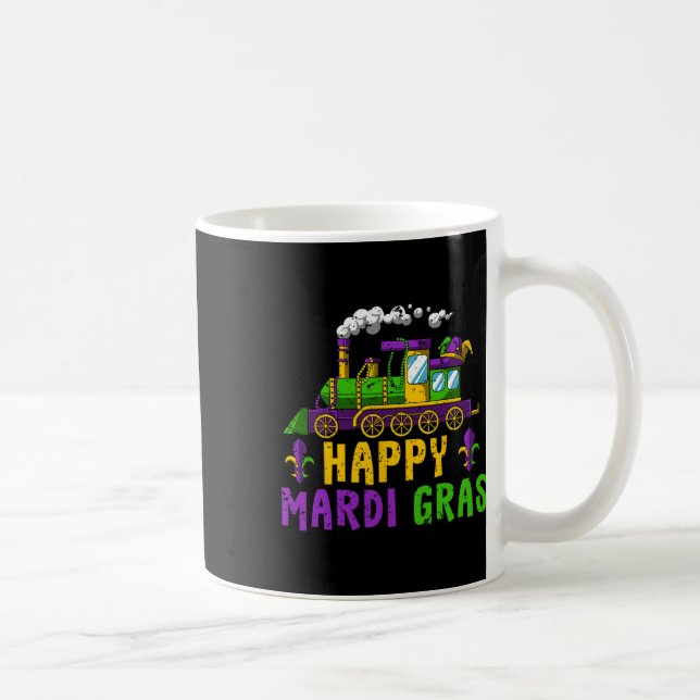 Happy Mardi Gras Jester Train Carnival Parade Part Coffee Mug (Right)