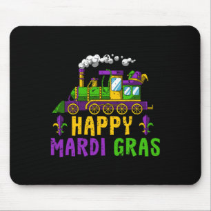 Happy Mardi Gras Jester Train Carnival Parade Part Mouse Pad