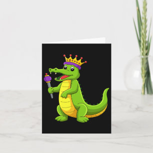 Happy Mardi Gras King Crocodile Funny Mardi Gras K Card